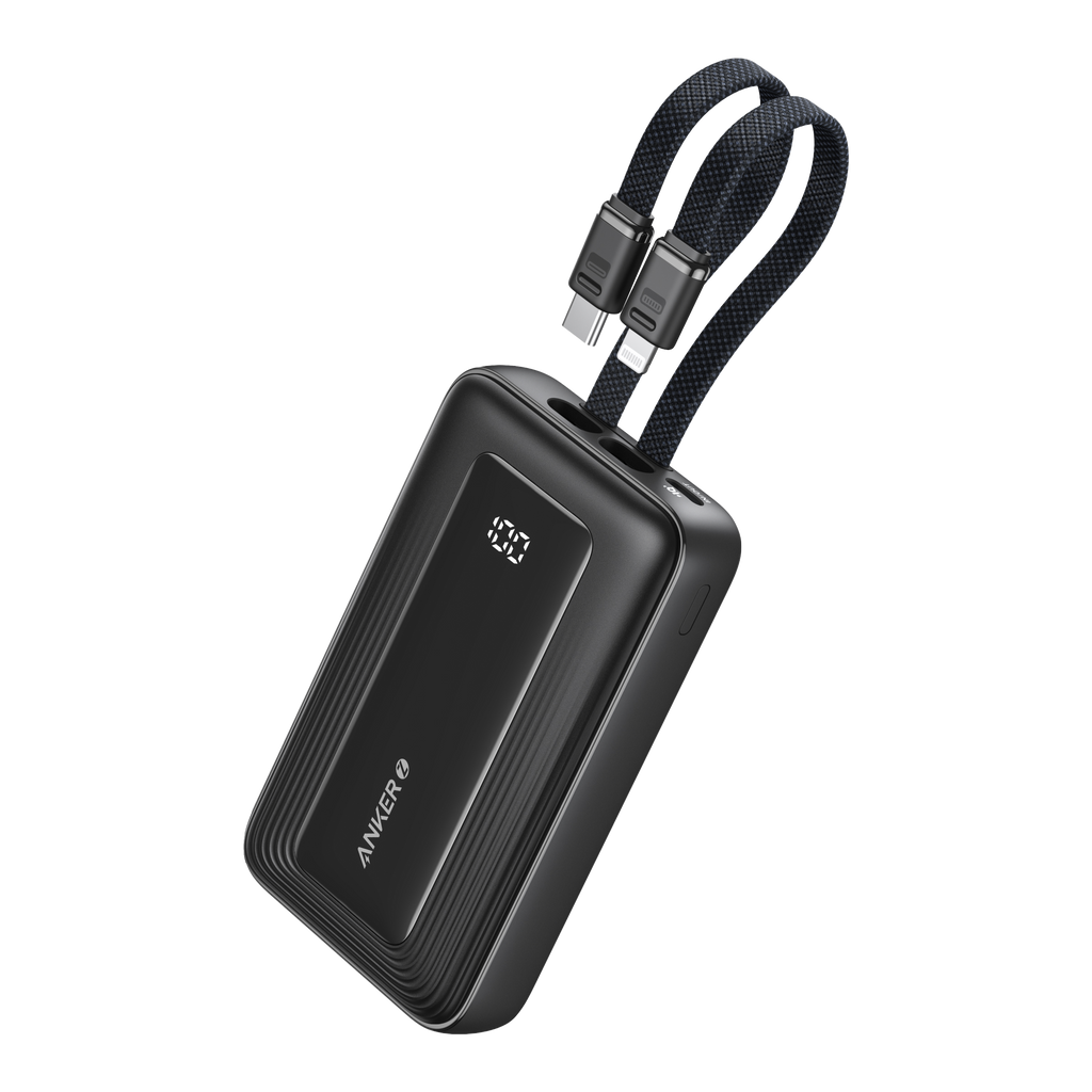Anker Zolo Power Bank 10 000 mAh (A1680) – Carga Rápida 30 W con Cables Integrados