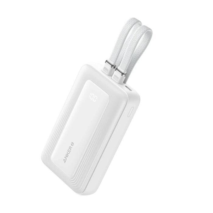 Anker Zolo Power Bank 10 000 mAh (A1680) – Carga Rápida 30 W con Cables Integrados Blanco - ibeamcl