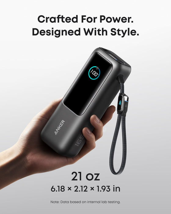Anker Power Bank 25000mAh 165W con Cables USB-C Retráctiles – Carga Rápida PD 100W - ibeamcl
