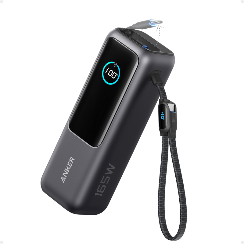 Anker Power Bank 25000mAh 165W con Cables USB-C Retráctiles – Carga Rápida PD 100W - ibeamcl