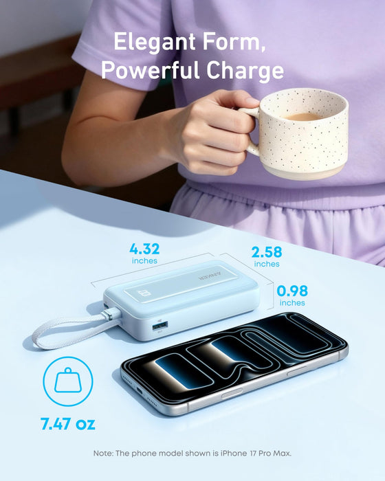 Anker Zolo Power Bank 10 000mAh (A1688) – Carga Rápida 30W con Cable USB-C Integrado - ibeamcl