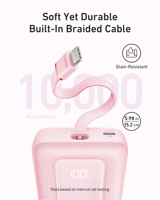 Anker Zolo Power Bank 10 000mAh (A1688) – Carga Rápida 30W con Cable USB-C Integrado - ibeamcl