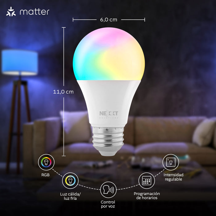 Ampolleta Led Inteligente Multicolor Nexxt Wifi 3 Unidades - ibeamcl