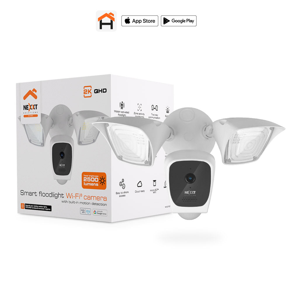 Cámara Nexxt Wi-fi Exterior 2k Con 2 Focos Led Color Blanco