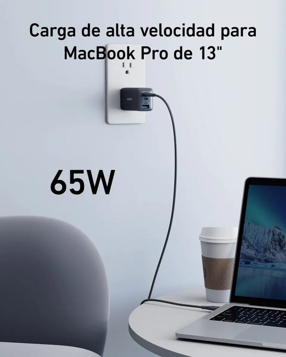 Cargador 3 Puertos 65W Anker - ibeamcl