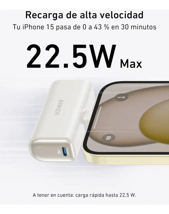 Cargador Portátil Power Bank Anker Nano, 5000mah 22.5w b
