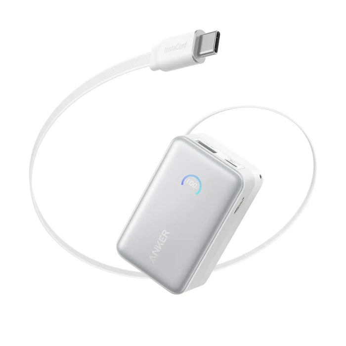 Anker Nano 10000mah Cable Retráctil 70cm, Carga Rápida 45W blanco