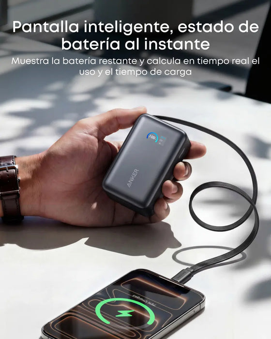 Anker Nano 10000mah Cable Retráctil 70cm, Carga Rápida 45W