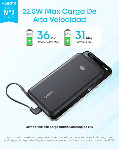 Power Bank Anker Zolo 10K 22,5W Negro