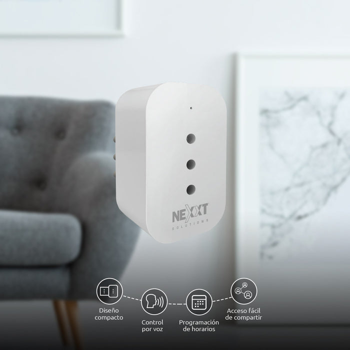 Enchufe Inteligente Wi-Fi Nexxt 220V con Control por App y Alexa/Google