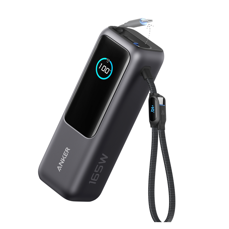 Anker Power Bank 25K de 165 W con cables USB-C integrados
