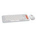 Combo Teclado y Mouse Logitech POP Icon Blanco Crudo y Naranja