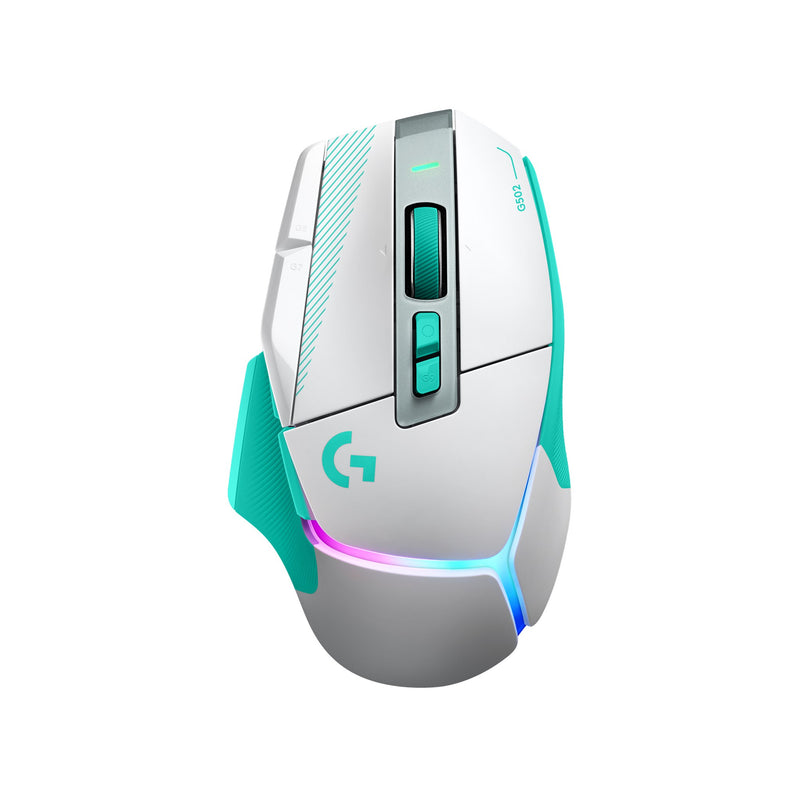 Mouse Gamer Inalámbrico Logitech G502 X Plus Blanco y Menta