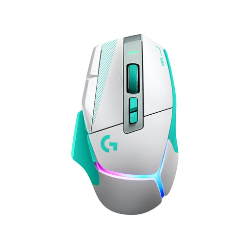 Mouse Gamer Inalámbrico Logitech G502 X Plus Blanco y Menta