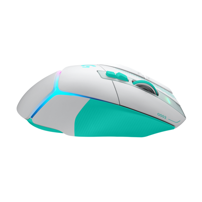 Mouse Gamer Inalámbrico Logitech G502 X Plus Blanco y Menta