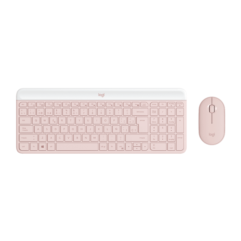 Combo Teclado y Mouse Inalámbrico Logitech MK470 Rosa